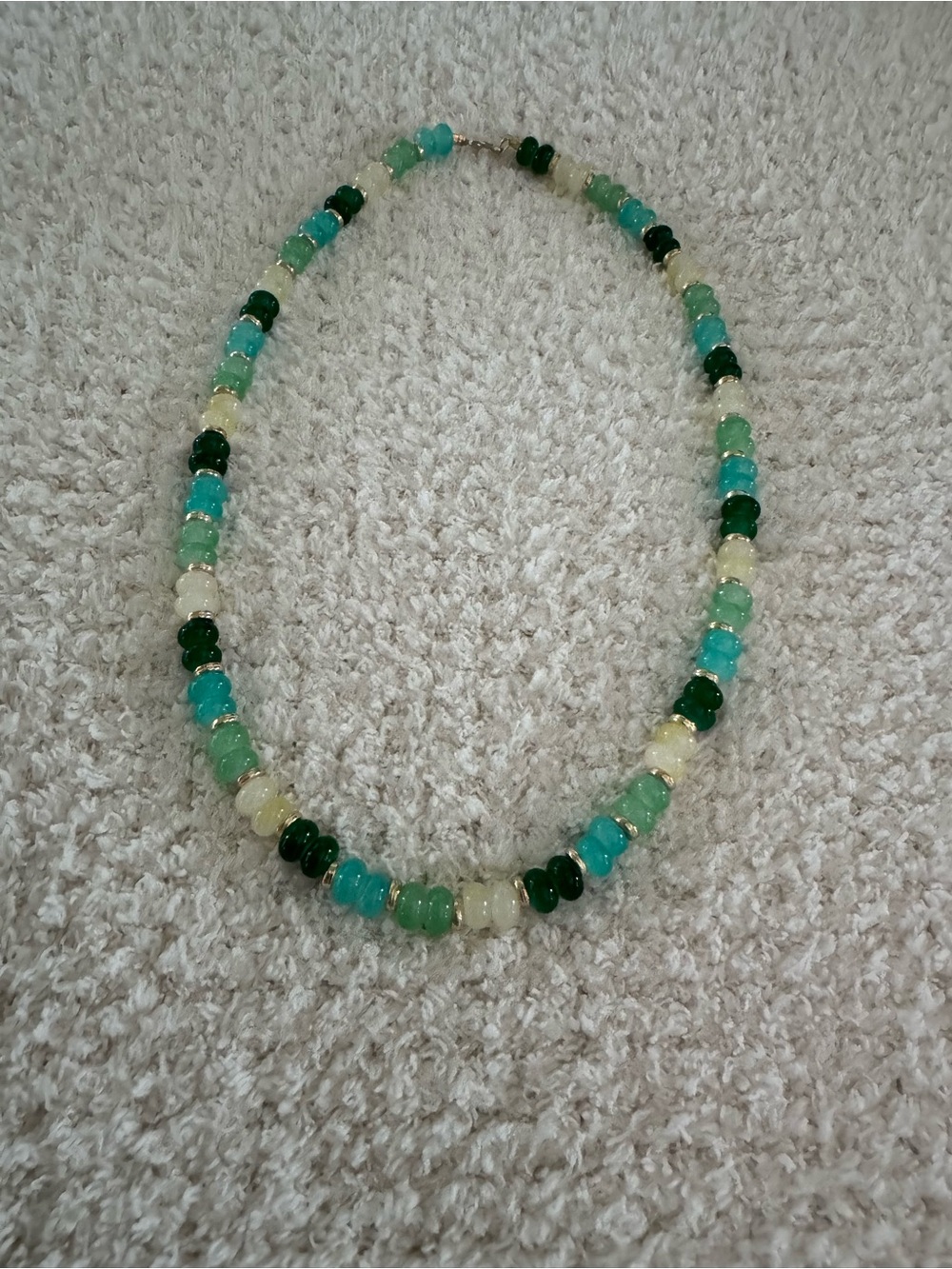 Green and Aqua Beaded Women's Necklace